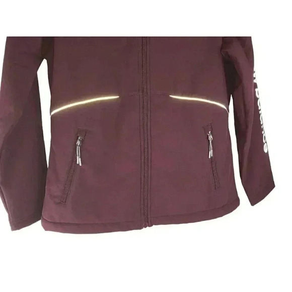 New Balance Hooded Softshell Fleece Lined Jacket Plum Size Large - Picture 4 of 10